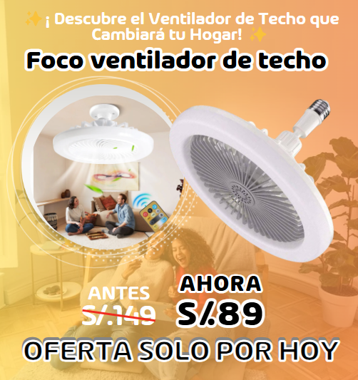 Ventilador de Techo con Foco Ahorrador a Control Remoto